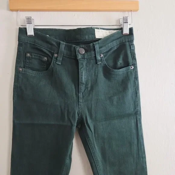 Rag & Bone Skinny Jean Forest Green Tencel Stretch Denim Style W15020337 - 25 - Picture 5 of 16